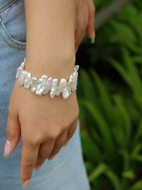 Baroque Pearl Chain Bracelet - Zafari Studio Jewelry